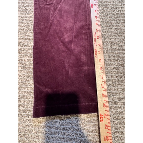 Eileen Fisher Womens Dark Plum Velvet Wide Leg Pants XS Burgundy Trousers - Picture 8 of 8